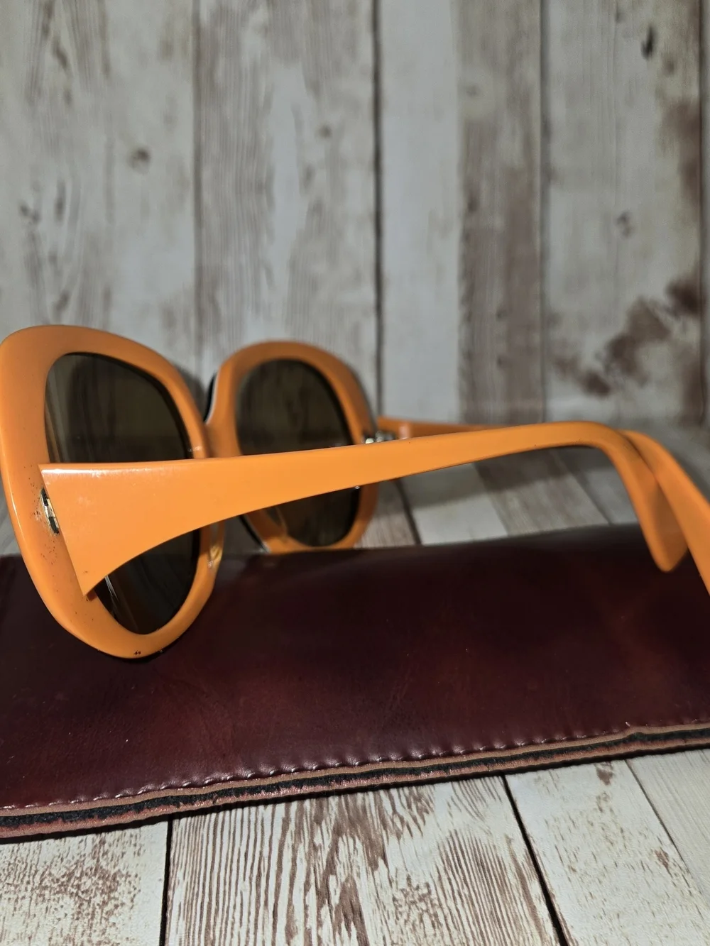 Vintage Rodenstock Bonny 130 Sunglasses Oversized Mod Orange Green Germany